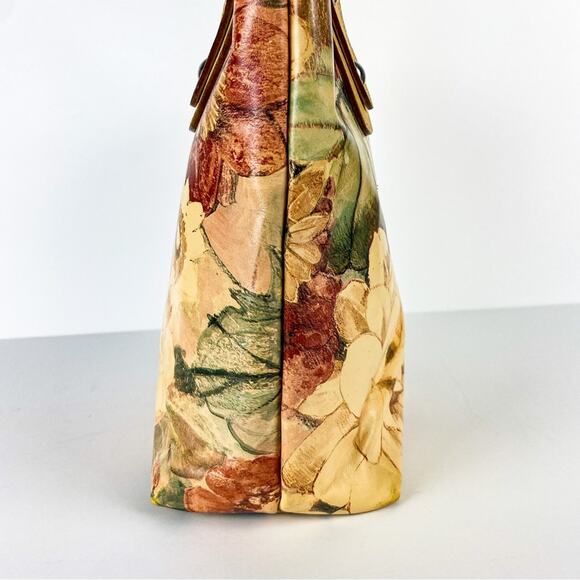 MAURIZIO TAIUTI Beautiful Floral Italian Leather Tote - Picture 3 of 9